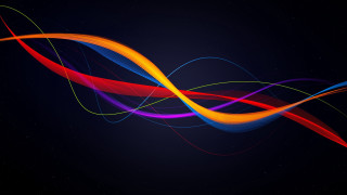 Abstract colorful space city moon - vector curve free wallpaper