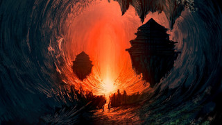 Cave fire man matte fantasy - the cave free wallpaper