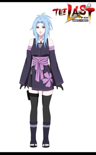 Woman blue hair purple dress 2 - last free wallpaper