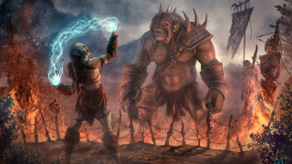 Armor lightning demon fire magic - ed binkley free wallpaper