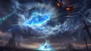 Sky dragon demon man battle - a dragon and a demon free wallpaper