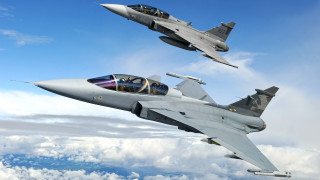 Fighter jets clouds blue sky 2 - two fighter jet free wallpaper