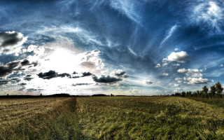 Cloudy sky dirt road lake - cloud and trees free wallpaper