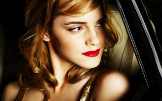 Woman redlipstick car serious emmawatson - red lipstick free wallpaper