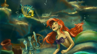 Mermaid fish underwater bubble seaweed - her hand and a fish free wallpaper