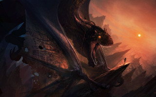 Dragon sword mouth dark forest - darek zabrocki free wallpaper