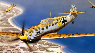 Plane beach ocean overhead flying - a painting of a plane free wallpaper