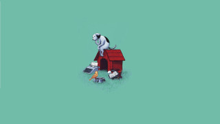 Dog laptop mouse red doghouse - a laptop free wallpaper