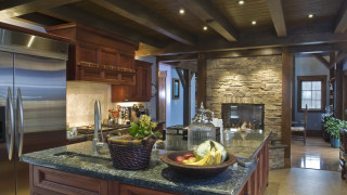 Kitchen fruit bowl stove fireplace 2 - a fireplace free wallpaper