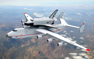 Jetliner flying mountain range red - the tail free wallpaper