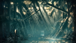 Dark room lights person doorway - craig mullins free wallpaper