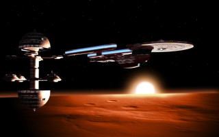 Space station red planet moon - fletcher martin free wallpaper