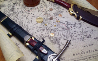 Fantasy map pen knife coin - a pen free wallpaper
