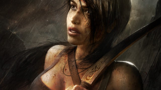 Woman knife tattoo rain photorealism - her chest and chest free wallpaper
