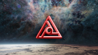 Neon triangle star planet space - the middle of a space free wallpaper