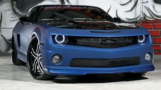 Blue sports car graffiti wall 2 - a graffiti free wallpaper