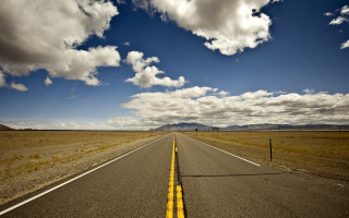 Long road sky cloud fence - free sky wallpaper