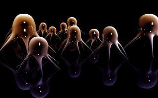 Jellyfish reflection 3d generative mandelbrot - subsurface free wallpaper