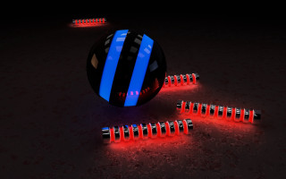 Neon ball blue stripe red - les automatiste free wallpaper