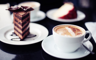 Cake coffee desserts stilllife blur - a fork free wallpaper