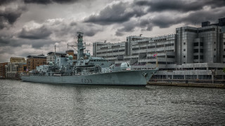 Harbor ship clocktower cityscape cloudy - a clock tower free wallpaper