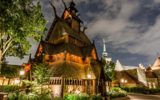 Medieval tower clock night architecture - alexander jansson free wallpaper
