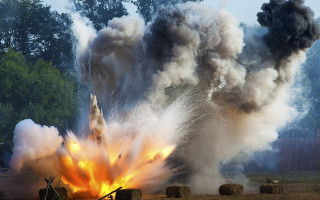 Fire haybales smoke explosions night - explosion free wallpaper for desktop