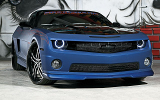 Blue sports car graffiti wall 3 - a graffiti free wallpaper