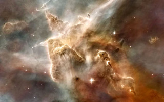 Large star cluster orange center - star and dust free wallpaper