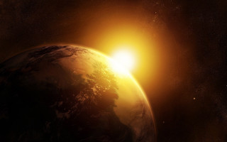 Sun earth space star moon - over the earth free wallpaper