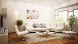 Living room white couch coffee - unreal free wallpaper