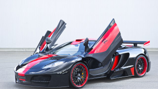 Black red sports car doors - black background free wallpaper