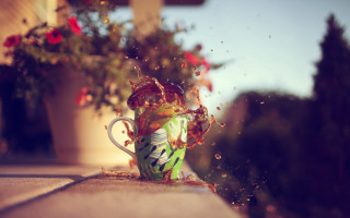 Fire hydrant throws coffee flower - free holidays wallpaper