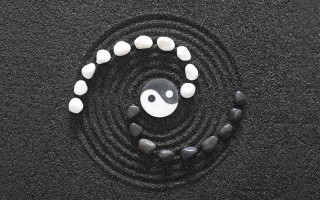 Yin yang rocks water black - yang symbol free wallpaper