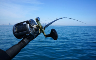 Fishing rod city water shallow - a fishing rod free wallpaper