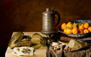 Orange bowl tea pot cards - clara peeters free wallpaper