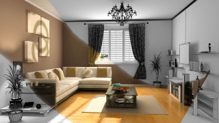 Living room modern european ink 3 - a living room free wallpaper