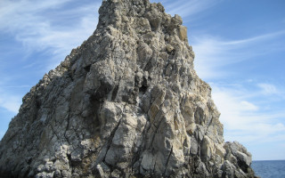 Rock formation bird ocean sky - zabrocki free wallpaper