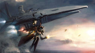 Futuristic ship gun jet sky - a futuristic ship free wallpaper