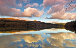 Lake mountain clouds trees sky 2 - andrew geddes free wallpaper