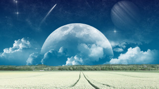 Moon star night sky field - space free wallpaper for desktop