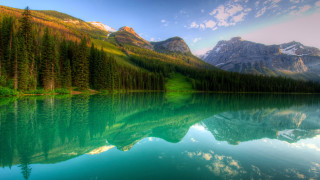 Mountain range reflection lake pine 3 - bob thompson free wallpaper