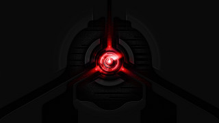 Futuristic red light black background - cyborg free wallpaper