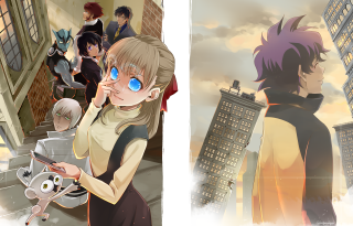 Anime couple city street background - city background free wallpaper