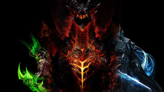 Demonic glowing creatures horns sword - different color free wallpaper