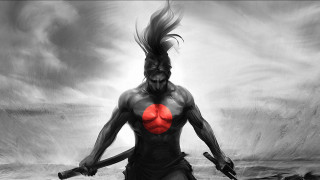 Man sword red circle bw - a red circle free wallpaper for desktop
