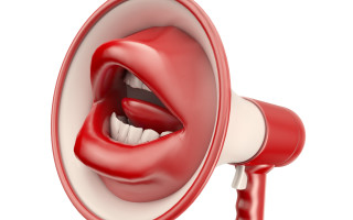 Red megaphone mouth teeth digital - tooth free wallpaper