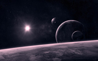 Earth space horizon star aurora - a distant star in the distance free wallpaper