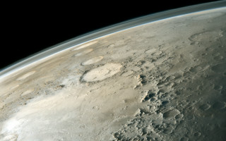 Moon olympus black sky clouds - free space wallpaper for desktop