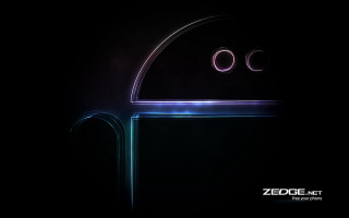 Futuristic door circular lights black 2 - a neon light free wallpaper